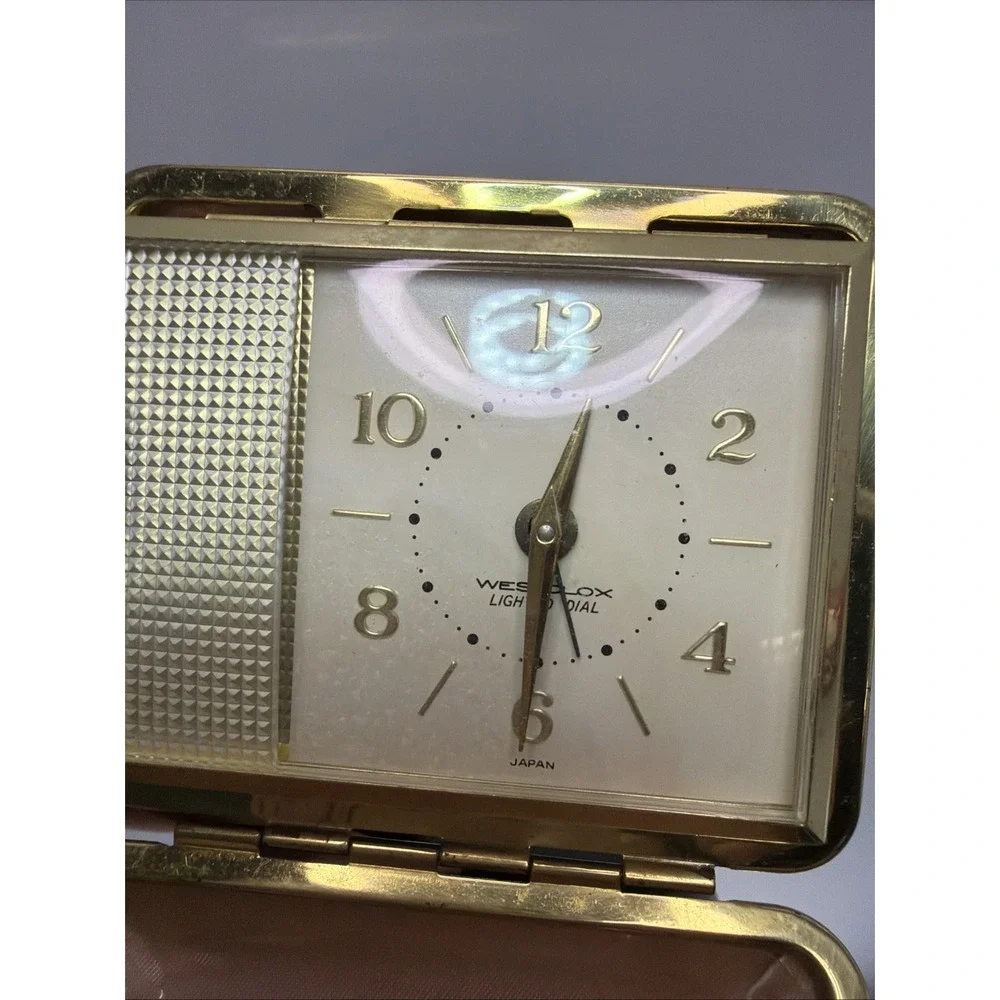 Vintage Westclox Travel Alarm Clock With Lighted Dial Made In Japan Working